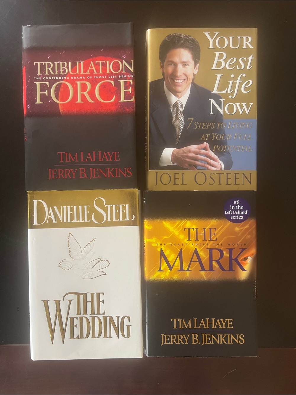 Set of 4 Inspirational & Fiction Hardcover Books - Black, Gold, White, Red